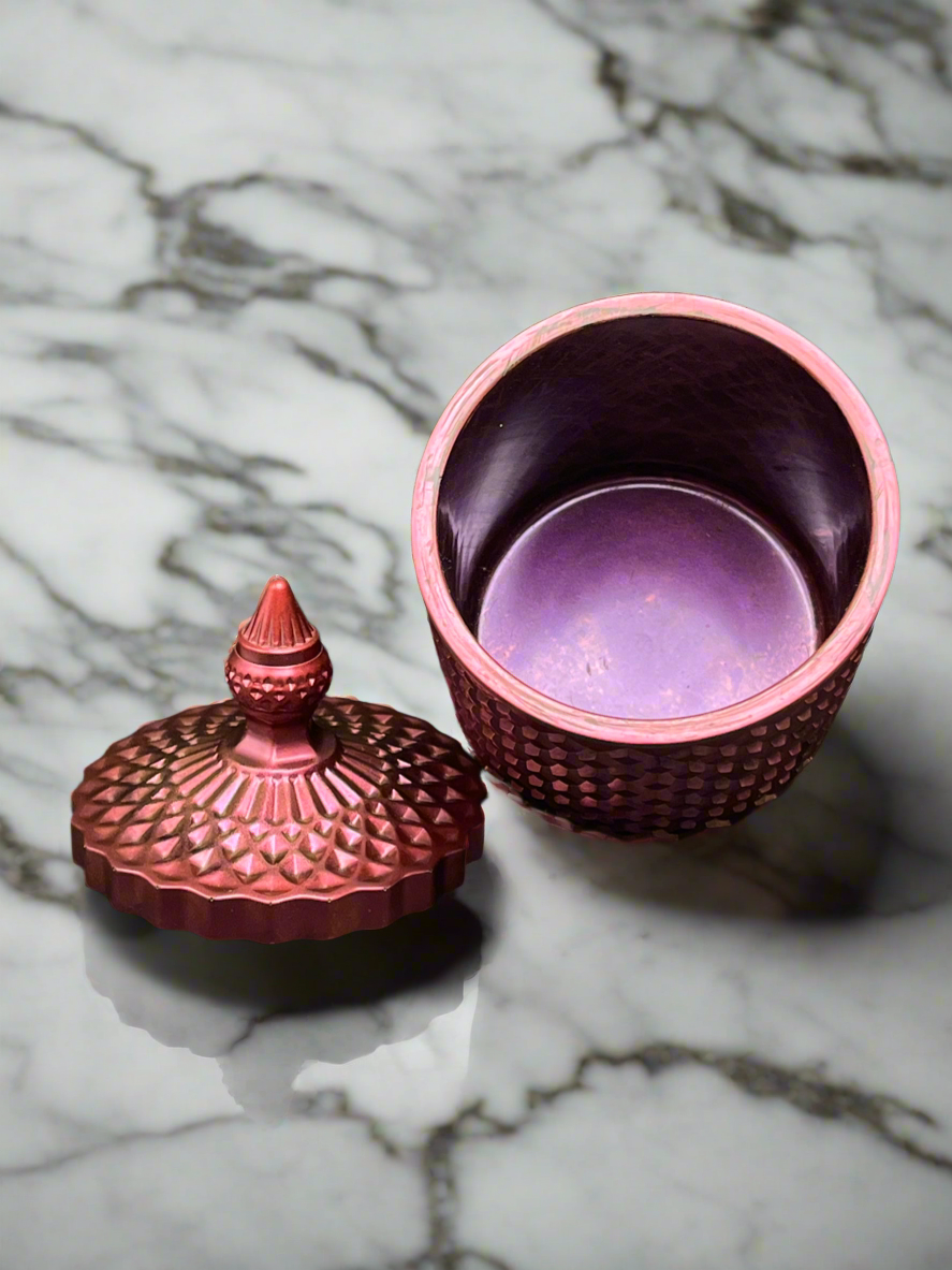 Fiery rose container & lid