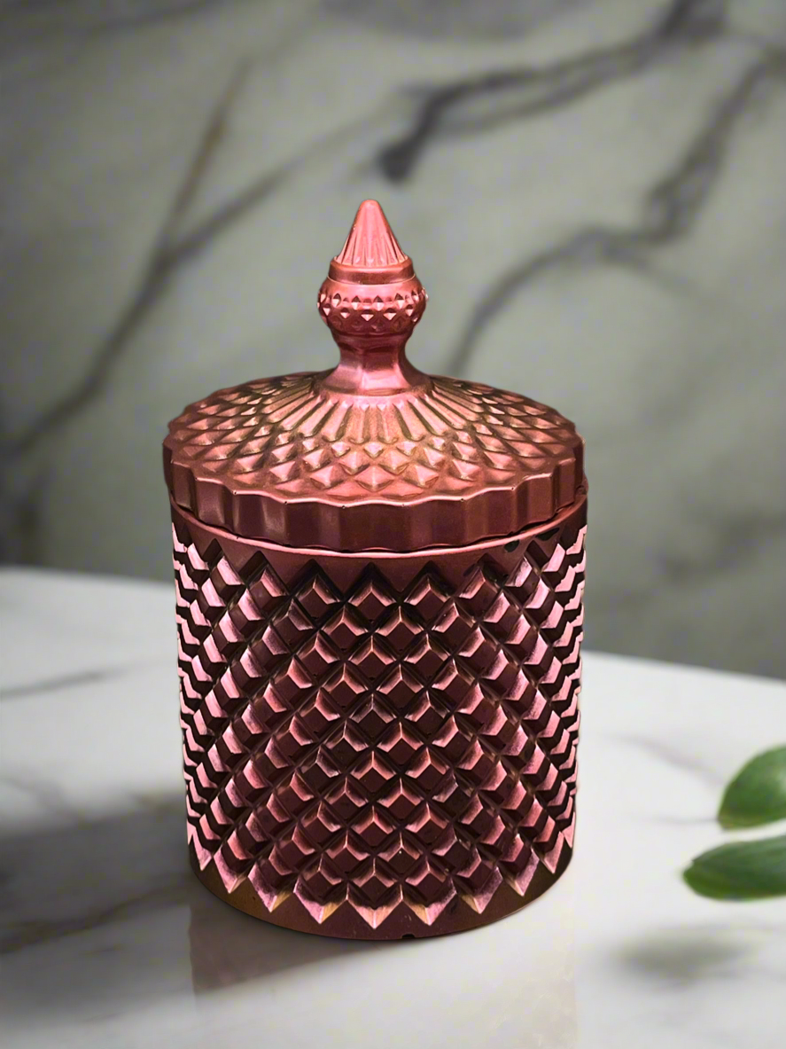 Fiery rose container & lid