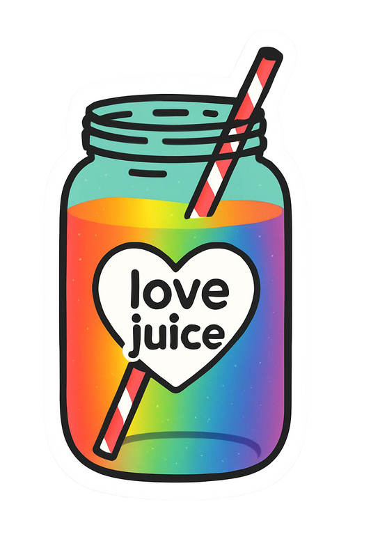 “love juice” sticker