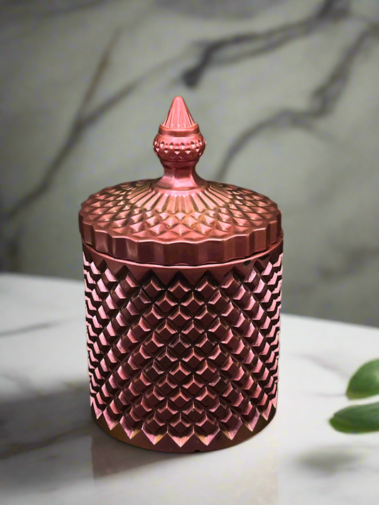 Fiery rose container & lid￼