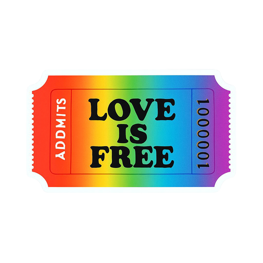 PRIDE “love is free” ticket sticker