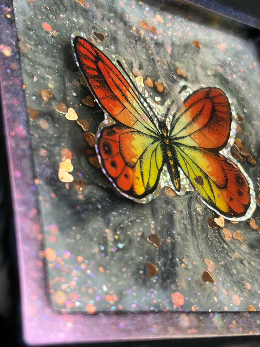Orange butterfly tray