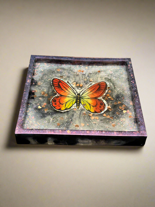 Orange butterfly tray
